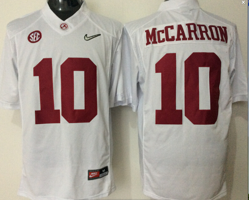 NCAA Youth Alabama Crimson Tide 10 McCarron white jerseys